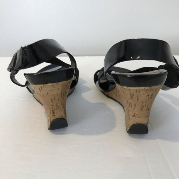 Montego Bay Club Glossy Black Sandals sz 8.5 - Picture 2 of 8